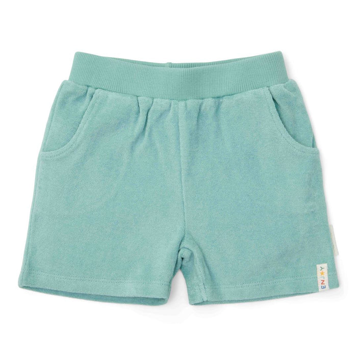 T-Shirt und Shorts Seashells and Stripes Surf Blue | Little Dutch