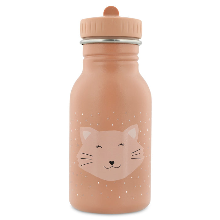 Trixie Trinkflasche Frau Katze 350 ml aus Edelstahl – Kinderflasche mit Katzenmotiv und kindgerechtem Verschluss