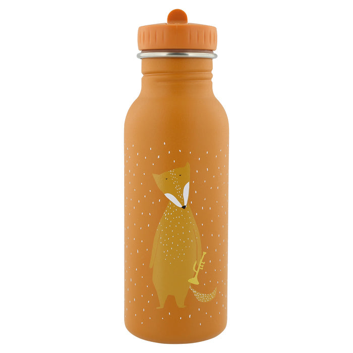Trixie Trinkflasche Herr Fuchs 500 ml aus Edelstahl – orange Kinder-Trinkflasche mit Tiermotiv und kindgerechtem Verschluss