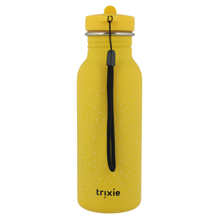 Trixie Kinderflasche Herr Löwe 500 ml – gelbe Edelstahl-Trinkflasche mit Löwengesicht für Kita, Schule und unterwegs