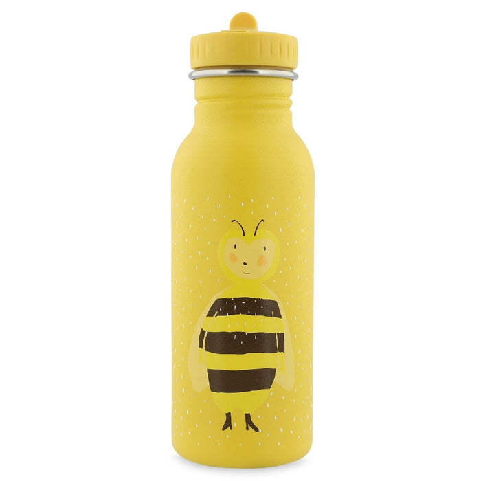 Gelbe Trixie Trinkflasche Frau Hummel 500 ml aus Edelstahl – Kinderflasche mit Hummelmotiv für Schule, Kita und Ausflüge