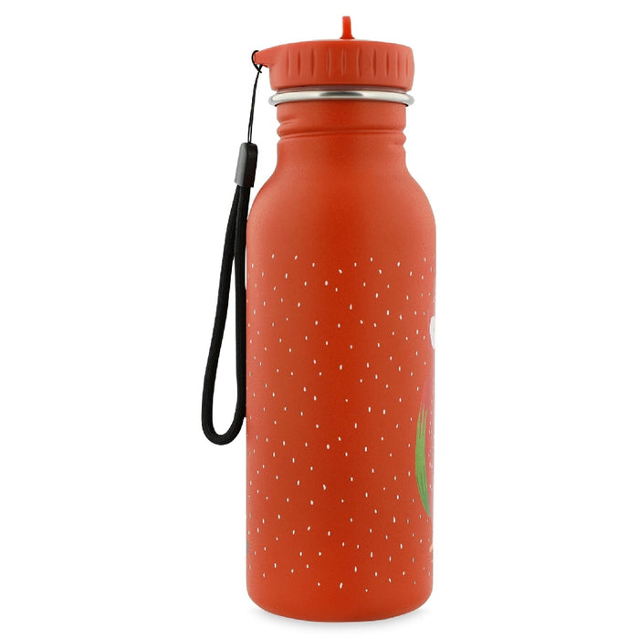Trixie Kinder-Trinkflasche Herr Papagei 500 ml in Rot – robuste Edelstahlflasche mit Tiermotiv und leicht bedienbarem Verschluss